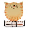 Drink Coasters with Holder, Absorbent Coaster Sets of 4, Cat