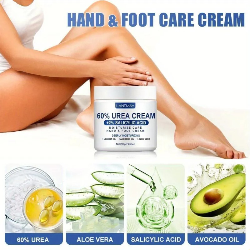 Crema Para Manos Y Pies Con 60% De Urea, Hidratación