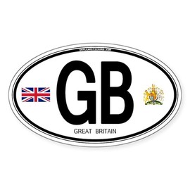 CafePress Great Britian (GB) Euro Oval Oval Car Bumper Sticker