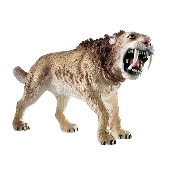Bullyland 58375 - Spielfigur Säbelzahntiger, ca. 11,2 cm, detailgetreu, PVC-frei,