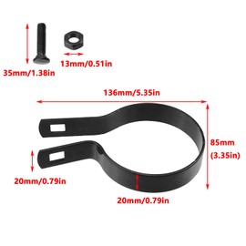 Antrader Black Chain Link Brace Band,Chain Link Tension Band 3 Inch Tension Bands with Bolts & Nuts for Chain Link Fence/Gate/Posts,(6Pcs)