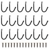 Auvotuis 24Pcs Single Iron Hooks, Decorative J Shaped Wall Mounted