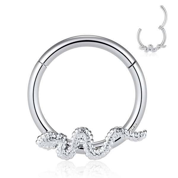 AROWRO 16G Stainless Steel Septum Clicker Daith Earrings Daith Rook