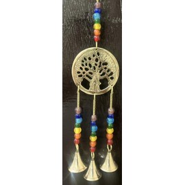 Indian Consigners Small Witchcraft Altar Brass Wind Chime Bell Home Decor Alter Hanging (Tree of Life Bell)