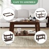 31.49" Coffee Table, 2-Tier Small Living Room Table, Rustic Modern