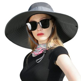 Women Fishing Safari Sun Hat Wide Brim Men UV Protection Hats for Summer Beach Hiking Kayaking Camping Rowing Garden, Hyp007-darkgray, One Size