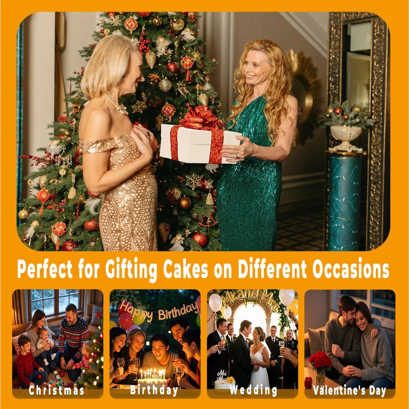 MonYouGe 12x12x12 Inches Cake Boxes with Cake Boards, 3 Pack