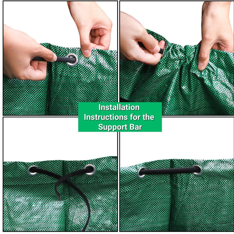 Mezchi 4 Pack 72 Gallons Reusable Yard Waste Bag, Large