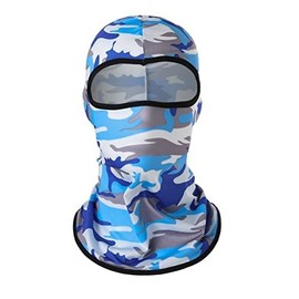 UK-UNIQUE Breathable Lightweight Balaclava Ski Face Mask, Motorcycle Cycling Neck Warmer for Helmet, UV Protector Scarf Unisex Men/Women/Kids/Boys/Girls (Camo White/Blue, 1)
