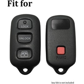 Key Fob Cover Case Fits for 1999-2009 Toyota 4Runner 2001-2008 Toyota Sequoia HYQ12BBX HYQ12BAN HYQ1512Y (Black with red + Black with White)