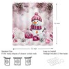 Pink Christmas Snowman Shower Curtain Xmas Balls Pine Cones Bathroom