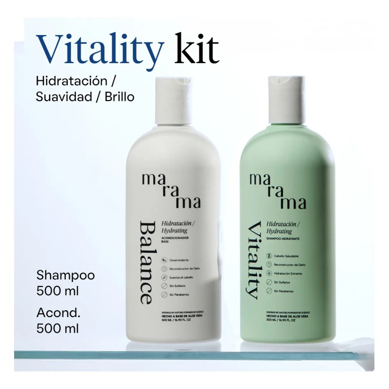 Marama Aloe Y Herbal Kit Tratamiento Para Cabello Maltratado Vitality