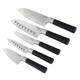 Berghoff Codon 5Pc Stainless Steel Santoku Knife Set with PP Handle Rust Proof Sharp Blades for Chopping Veggies Meat