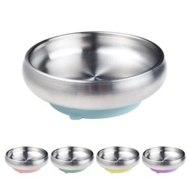 Fgomama x Little.b Double-Walled 18/10 Stainless Steel Cereal Bowl with Suction Base | 20oz / 600ml (blue)