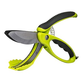 Sagaform Salad Scissors | Multifunctional Heavy Duty Chopper | Kitchen Cutting Tool | Stainless Steel | Green