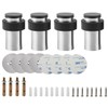 4Sets Stainless Steel Door Stop,Cylindrical Floor Mount Doorstops with Rubber
