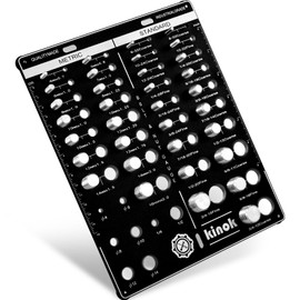 42 Nut and Bolt Thread Checker Kinok Bolt Size and Thread Gauge 19 Standard & 15 Metric Sizes & 8 Drill Bit Gauge Bolt and Nut Identifier Gauge with Inch and Centimeter Ruler Black