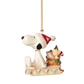 Lenox 2021 Snoopy Sledding Into The Holidays Ornament, Porcelain, 0.50 LB, Multi