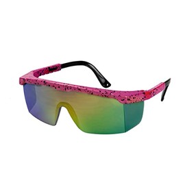 Wilbers & Wilbers 80s Retro Ski Goggles for Men and Women, Pink, multicoloured