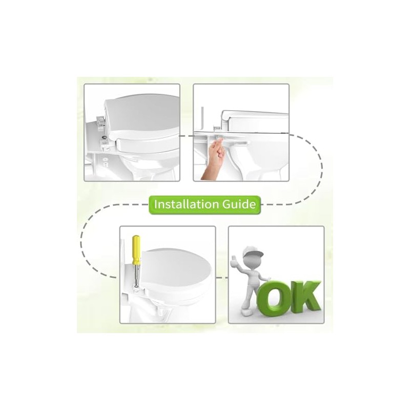 Aünsffer Raised 2.91'' Toilet Seat Elongated, Toilet Seat Riser for