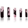 Pink Extra Long Press on Nails 3D Curved Square Fake