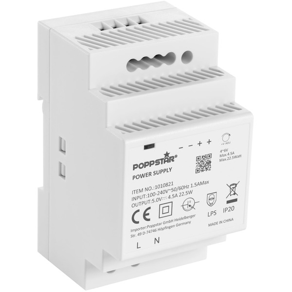 Poppstar DIN rail power supply P-60-5- 5V 22.5W (input 100-240