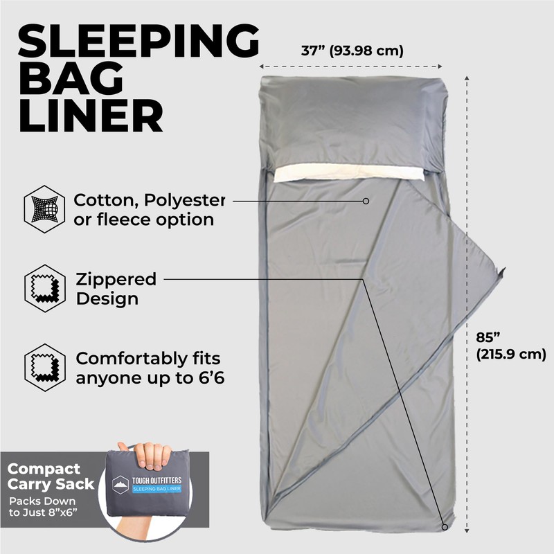 Tough Outdoors Sleeping Bag Liner - Adult Sleep Sack &