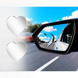 2 Pcs Cars Heart Shaped Blind Spot Mirrors Car,Heart Shaped Wide Angle Convex Rearview Side Mirrors for Enhanced Safety,Car Accessories for Cars Suvs and Trucks