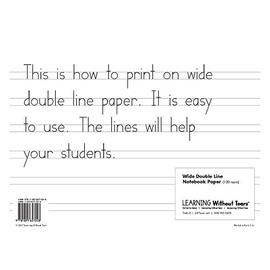 Handwriting Without Tears W100 Double-Lined Wide Notebook Paper, 5/16" Size