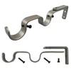 Kowibcl Heavy Duty Curtain Rod Brackets: Adjustable Double Holders, Fits