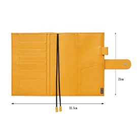 Moterm Leather Cover for A5 Planners - Fits Hobonichi Cousin, Stalogy and Midori MD Planners, with Pen Loop, Card Slots and Back Pocket (Pebbled-Mustard)