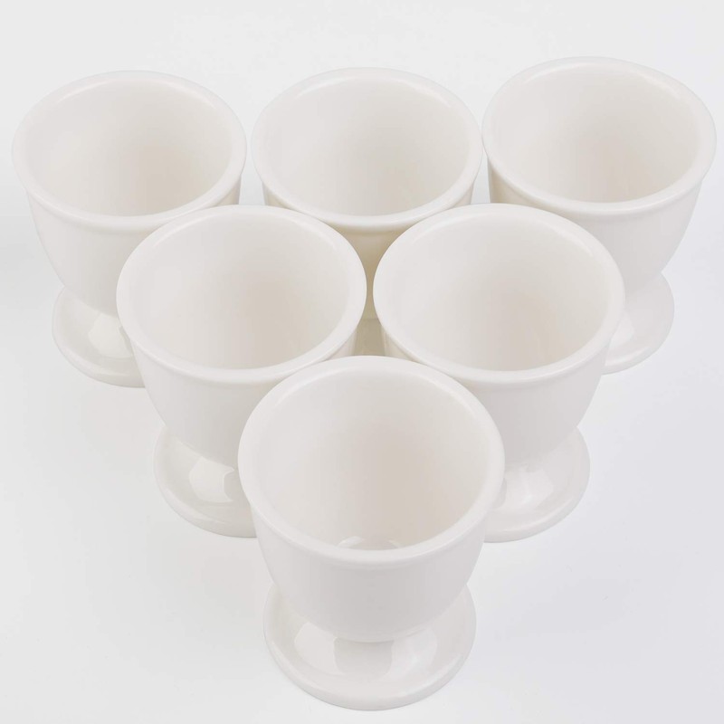 Ceramic Soft Hard Boiled Egg Cups Holder Set of 6