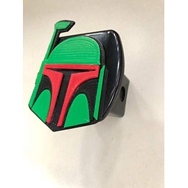 Stickysight.com Boba Fett Mask in 3D - Black with Multi Color - 2 inch Trailer Hitch Cover - Awesome Design