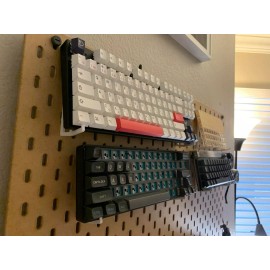 Unbranded 2x LARGE 20mm IKEA SKADIS Pegboard Accessory Mechanical Mount Holder Display - Black