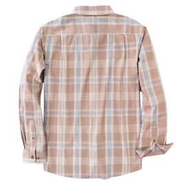 Dubinik® Mens Button Up Shirts Long Sleeve Casual Button Down Cotton Vintage Soft Plaid with Pocket