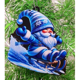 Generic Sledding Gnome Winter Wonderland Ornament