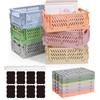 Ruucy 6 Pcs Collapsible Storage Crates, Folding Plastic Crate 25x16x10cm,