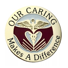 Our Caring Makes a Difference Caduceus RT PT OT CNA Nurse Lapel Pin PMS943 F5D1N