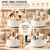 360° Rotating Makeup Organizer for Vanity, 5-Compartment Cosmetic Storage Holder