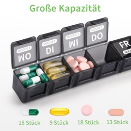 Opret German Pill Box 7 Days Large Compartments Pill Box Month Tablets Weekly Box Pill Box 7 Days Medication Box 7 Days Pill Box 7 Days Pill Box 7 Days Supplement Box Tablets Organiser