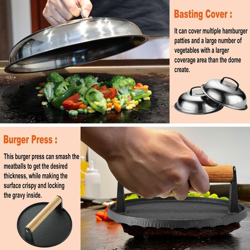 N NOBLE FAMILY 38PCS Griddle Accessories Kit, Professional Grill Tools