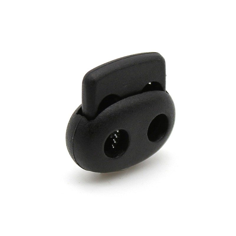 DOJA Barcelona Cord Locks, Black, 25 mm, Plastic Cord Closures,