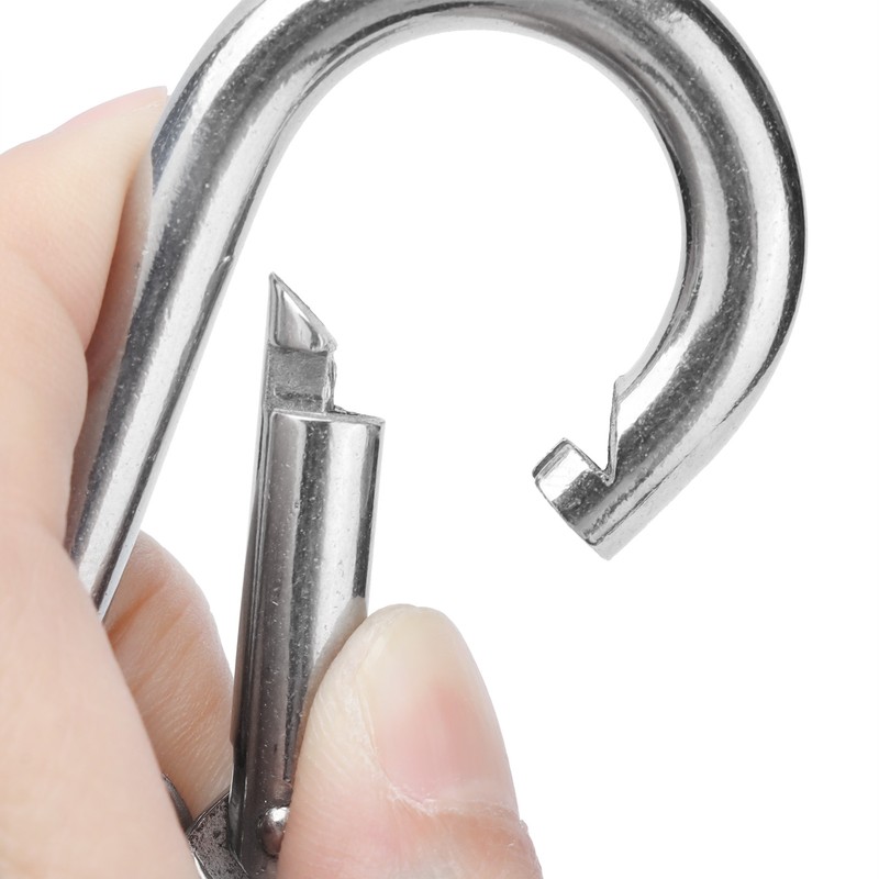 10Pcs Snap Hook Stainless Steel Safety Rope Spring Carabiner Hanging