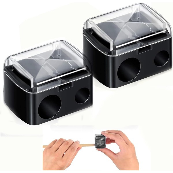 Ginddy Dual Hole Cosmetic Pencil Sharpener,2 PCS Lip Liner Sharpener