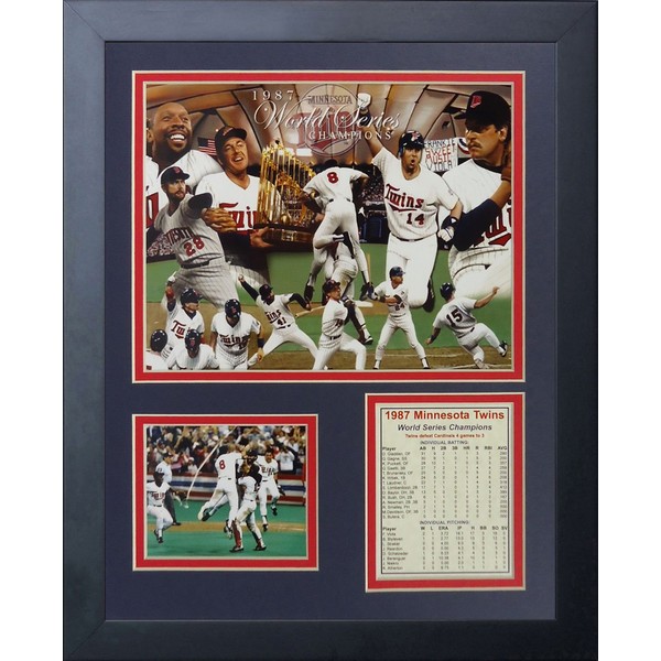 Legends Never Die "1987 Minnesota Twins Champions" Framed Photo Collage, 11 x 14-Inch (11341U)