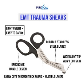 SURGICAL ONLINE Heavy Duty Military Style Trauma EMT Shears Multi Rainbow Color Bandage Scissors - Ideal for Paramedics, EMTs, Nurses, Medical Students (Red)