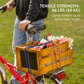 Pretex Heavy Duty Bungee Cords with Hooks - Set of 12 - Multi-coloured Bungees for Camping and Outdoor Activities - Luggage Straps with 4 Different Lengths