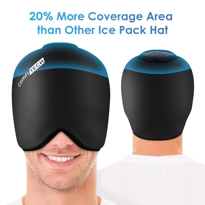 ComfiTECH Head Ice Pack Wrap Cold Cap Cooling Gel Hat,