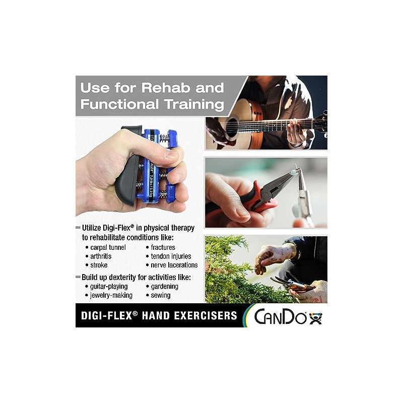 CanDo 10-0742 Digi-Flex Hand Exerciser, Finger 5.0 lb/Hand 16.0 lb,