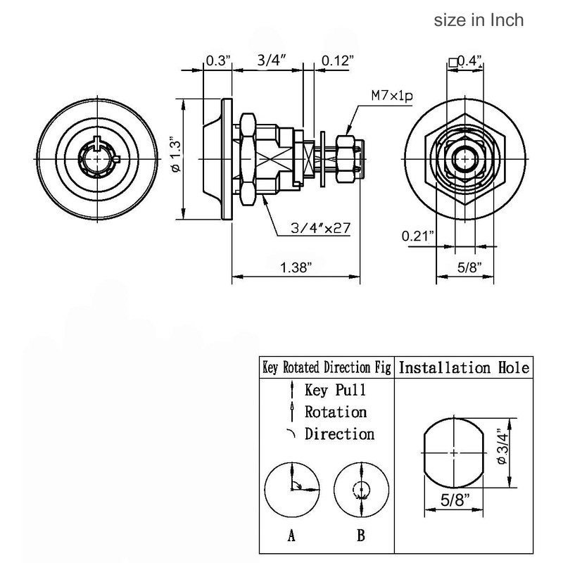 Gun Cabinet Original Homak Toolbox Lock 3/4" Replacement Lock Item#